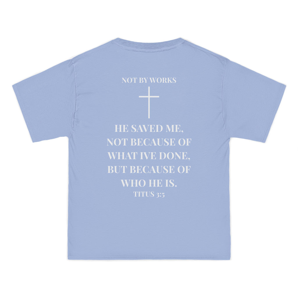 Jesus Saves T-Shirt — Christian Faith Shirt with 'Jesus Saves' Front & Titus 3:5 Back