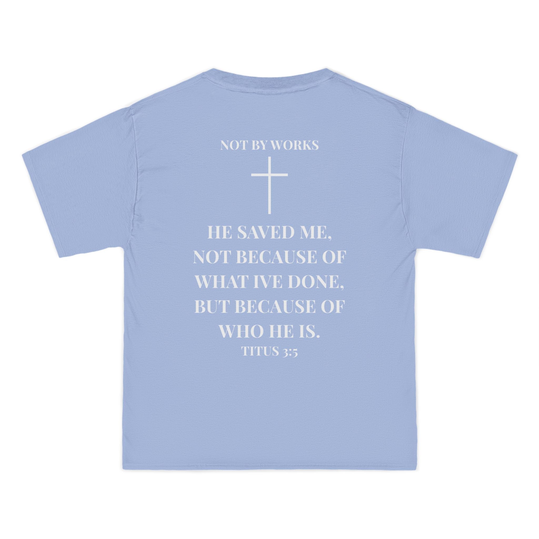 Jesus Saves T-Shirt — Christian Faith Shirt with 'Jesus Saves' Front & Titus 3:5 Back