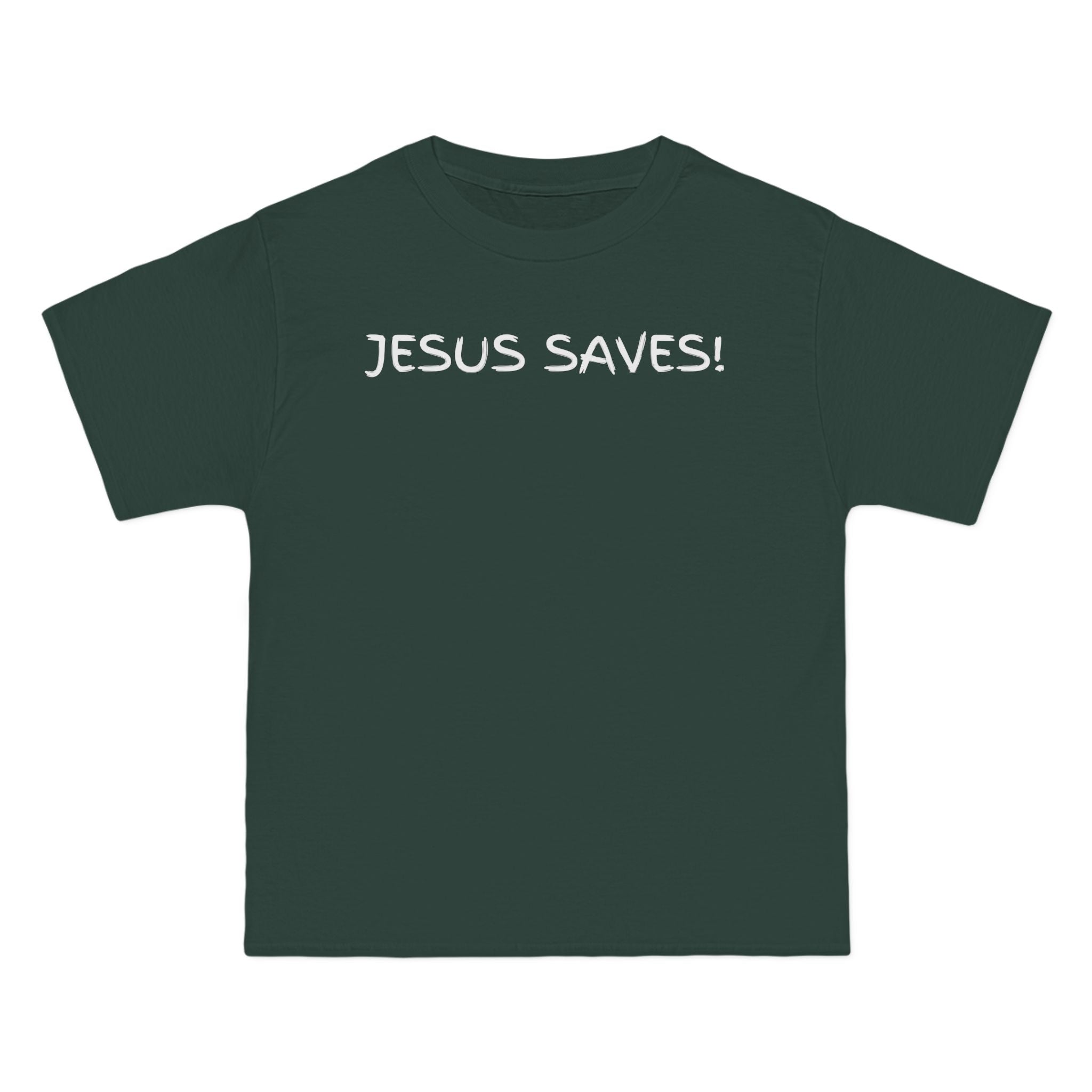 Jesus Saves T-Shirt — Christian Faith Shirt with 'Jesus Saves' Front & Titus 3:5 Back
