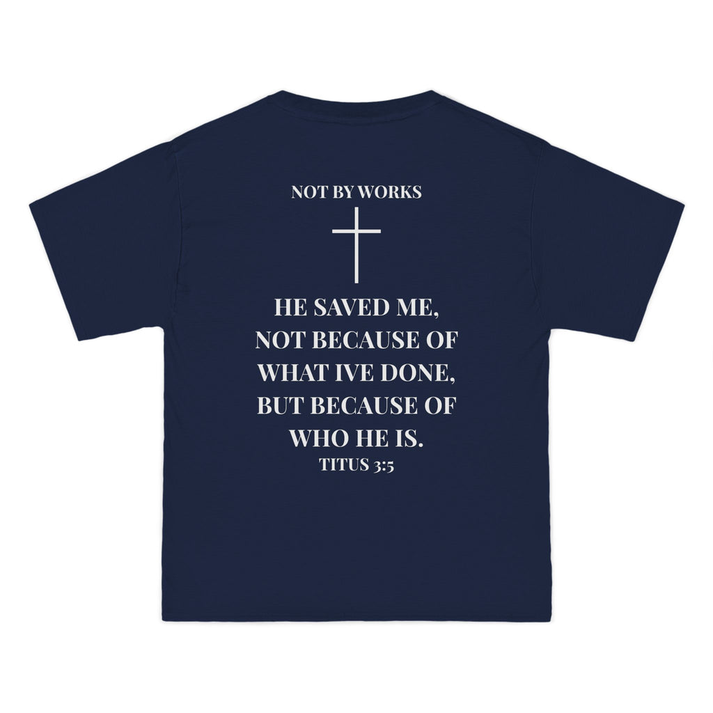 Jesus Saves T-Shirt — Christian Faith Shirt with 'Jesus Saves' Front & Titus 3:5 Back