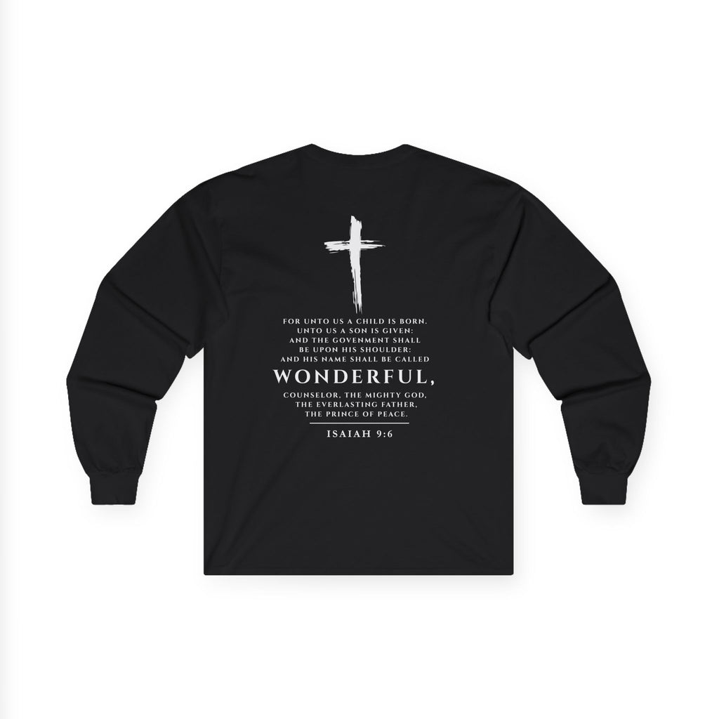The Messiah Long Sleeve Tee — Christian Isaiah 9:6 Scripture Shirt