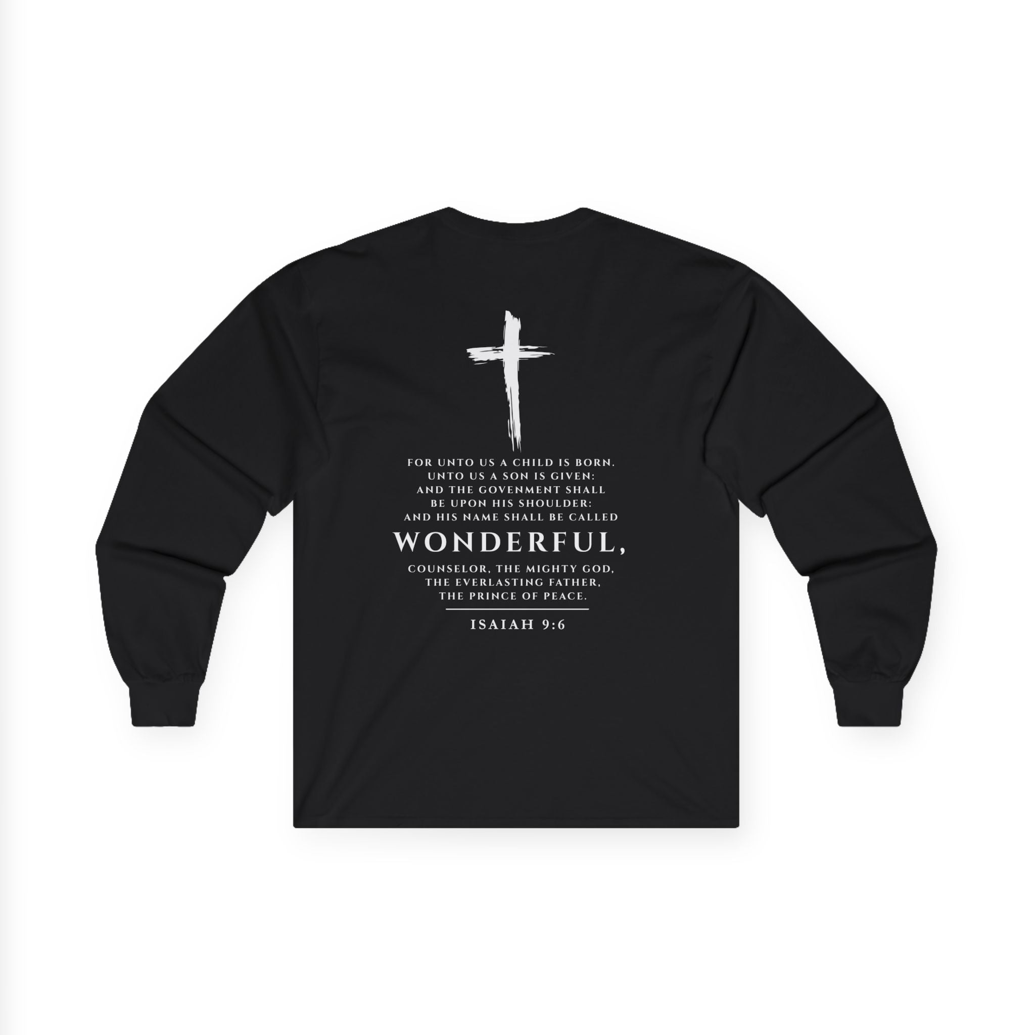 The Messiah Long Sleeve Tee — Christian Isaiah 9:6 Scripture Shirt