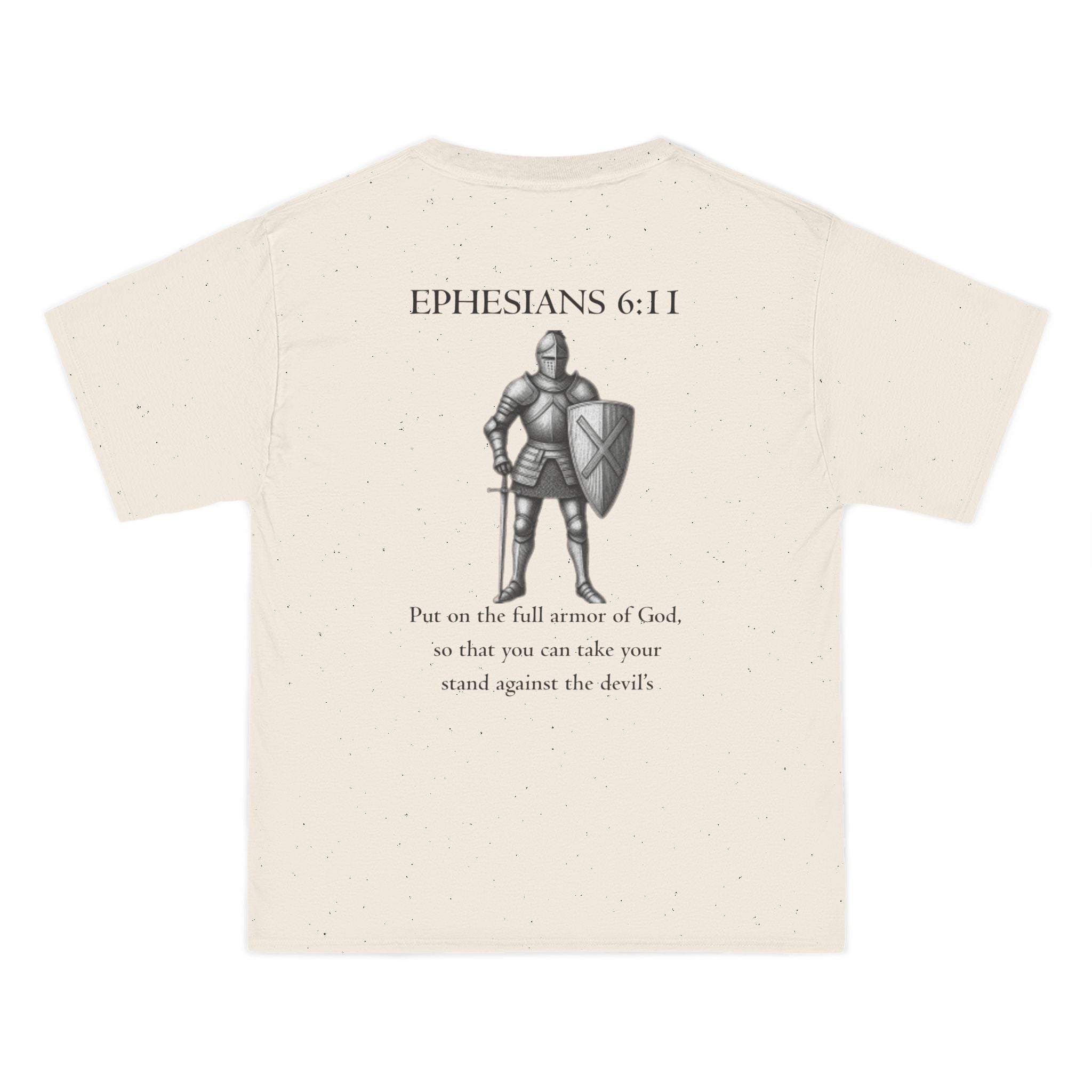God's Soldier T-Shirt — "Gods Soldier" Front + Ephesians 6:11 Knight Back Christian Tee