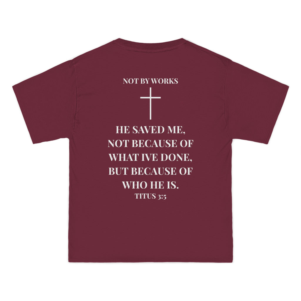 Jesus Saves T-Shirt — Christian Faith Shirt with 'Jesus Saves' Front & Titus 3:5 Back