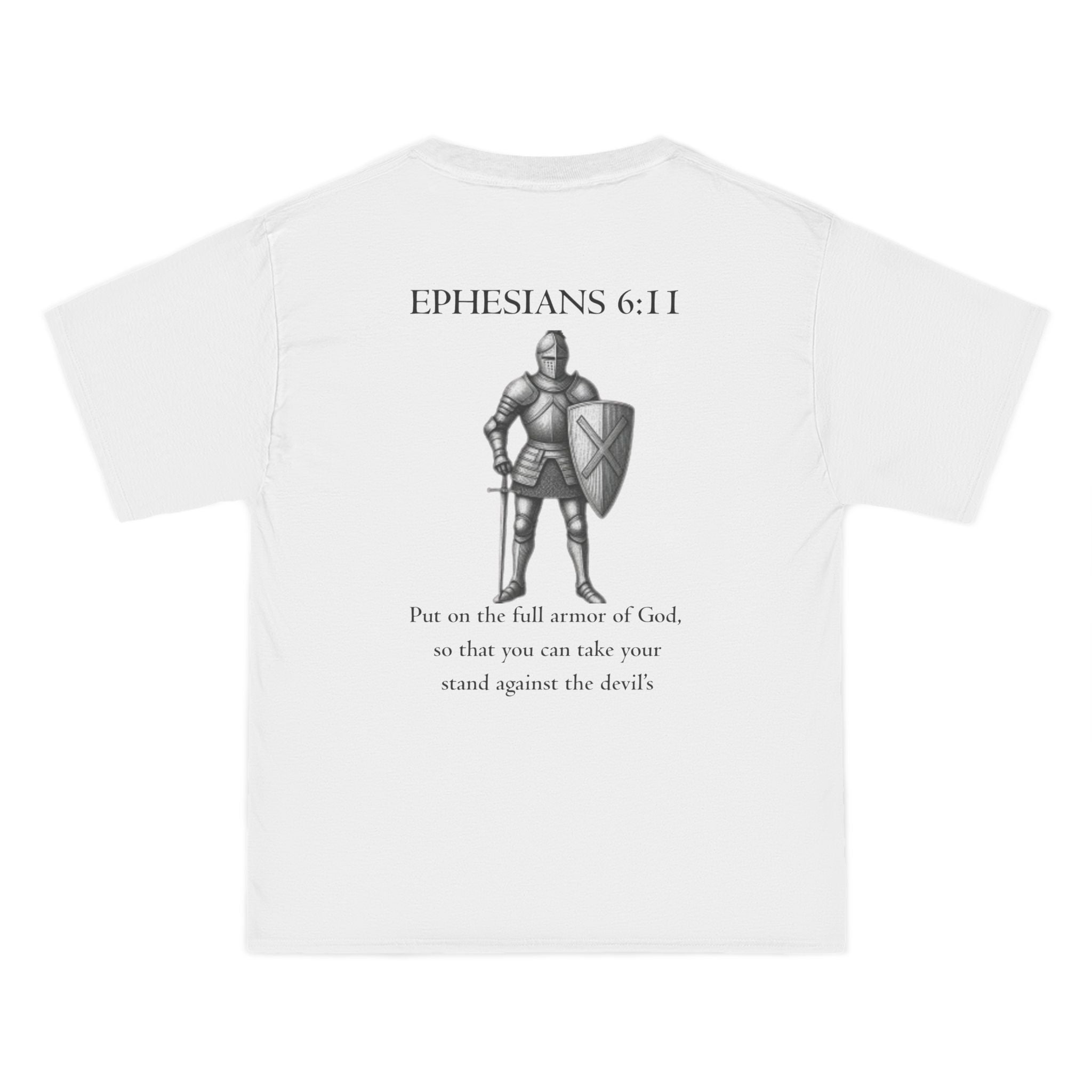 God's Soldier T-Shirt — "Gods Soldier" Front + Ephesians 6:11 Knight Back Christian Tee