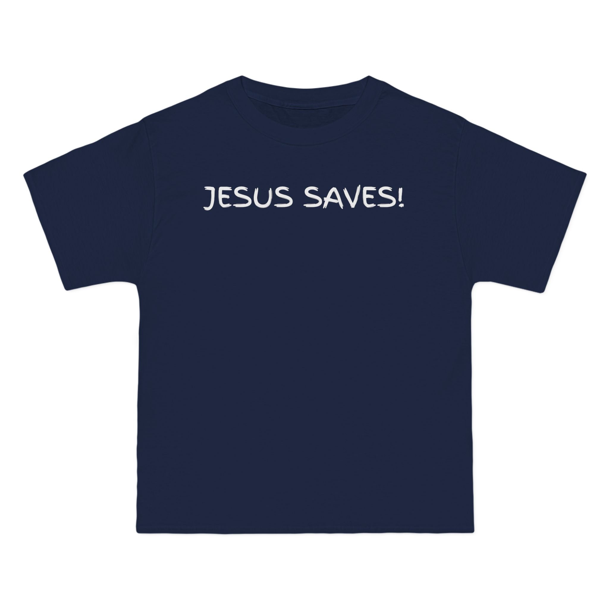 Jesus Saves T-Shirt — Christian Faith Shirt with 'Jesus Saves' Front & Titus 3:5 Back
