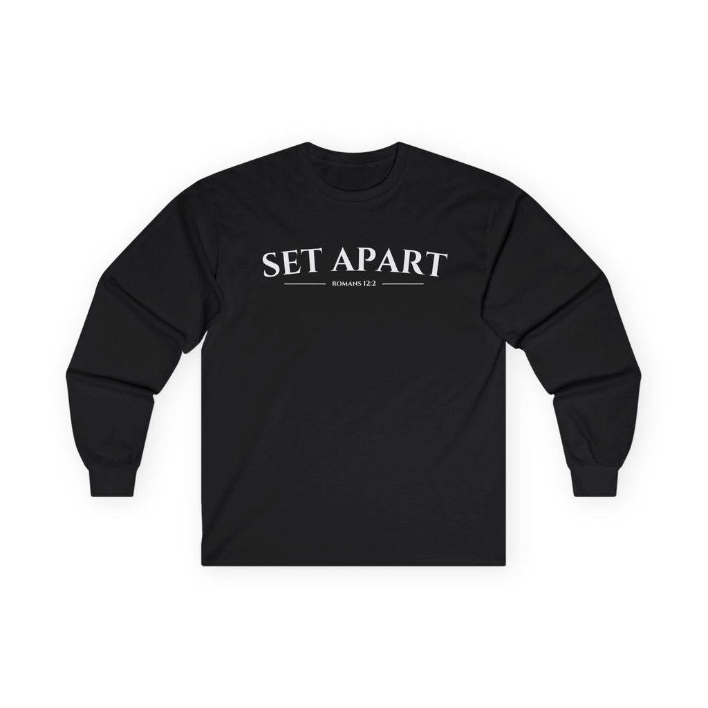 Set Apart Long Sleeve Tee — “Be Transformed” Inspirational Christian Shirt