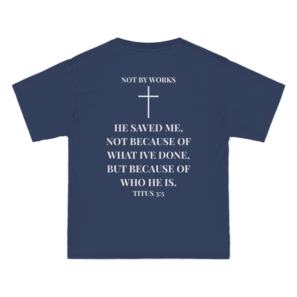 Jesus Saves T-Shirt — Christian Faith Shirt with 'Jesus Saves' Front & Titus 3:5 Back