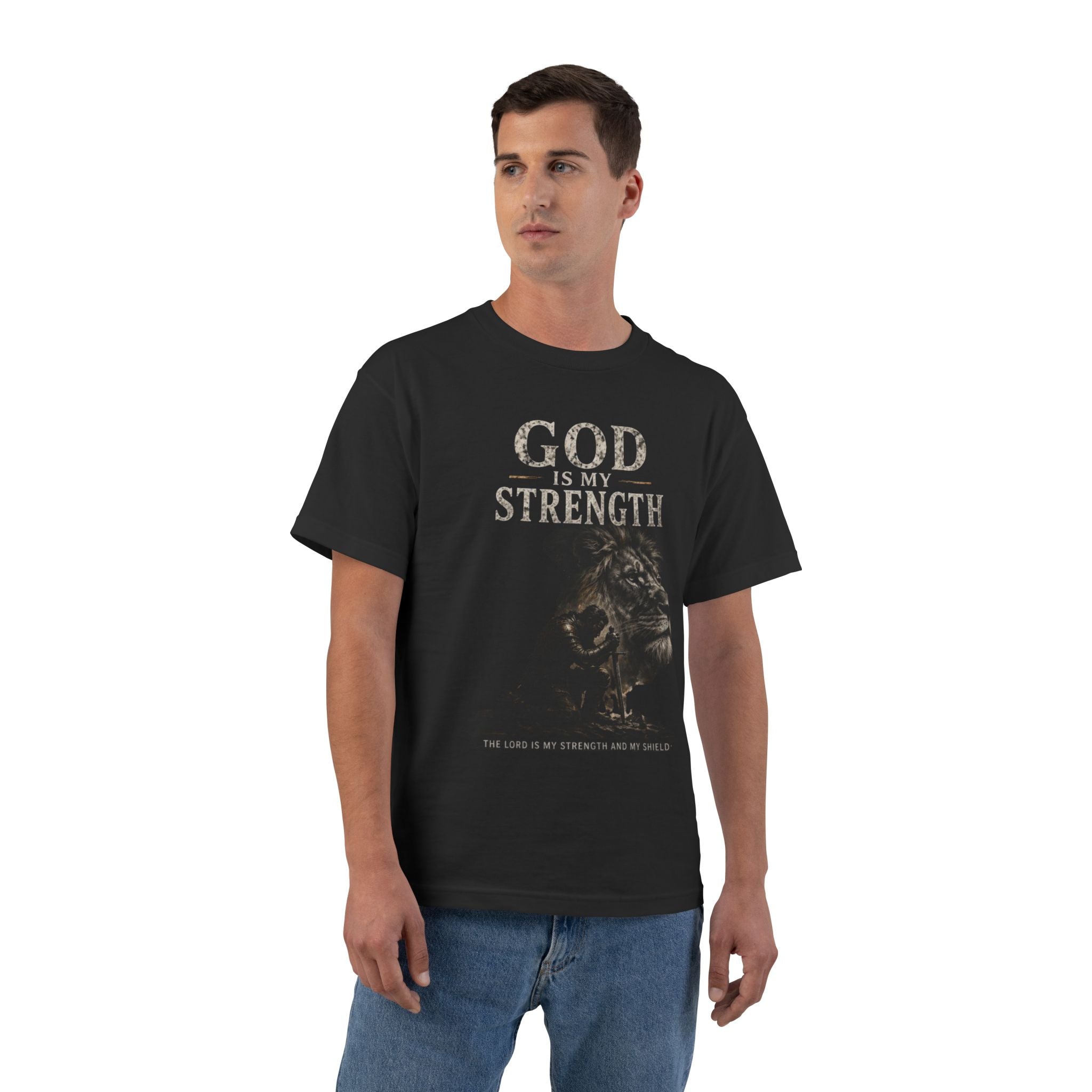 God Is My Strength T-Shirt — Inspirational Christian Faith Tee
