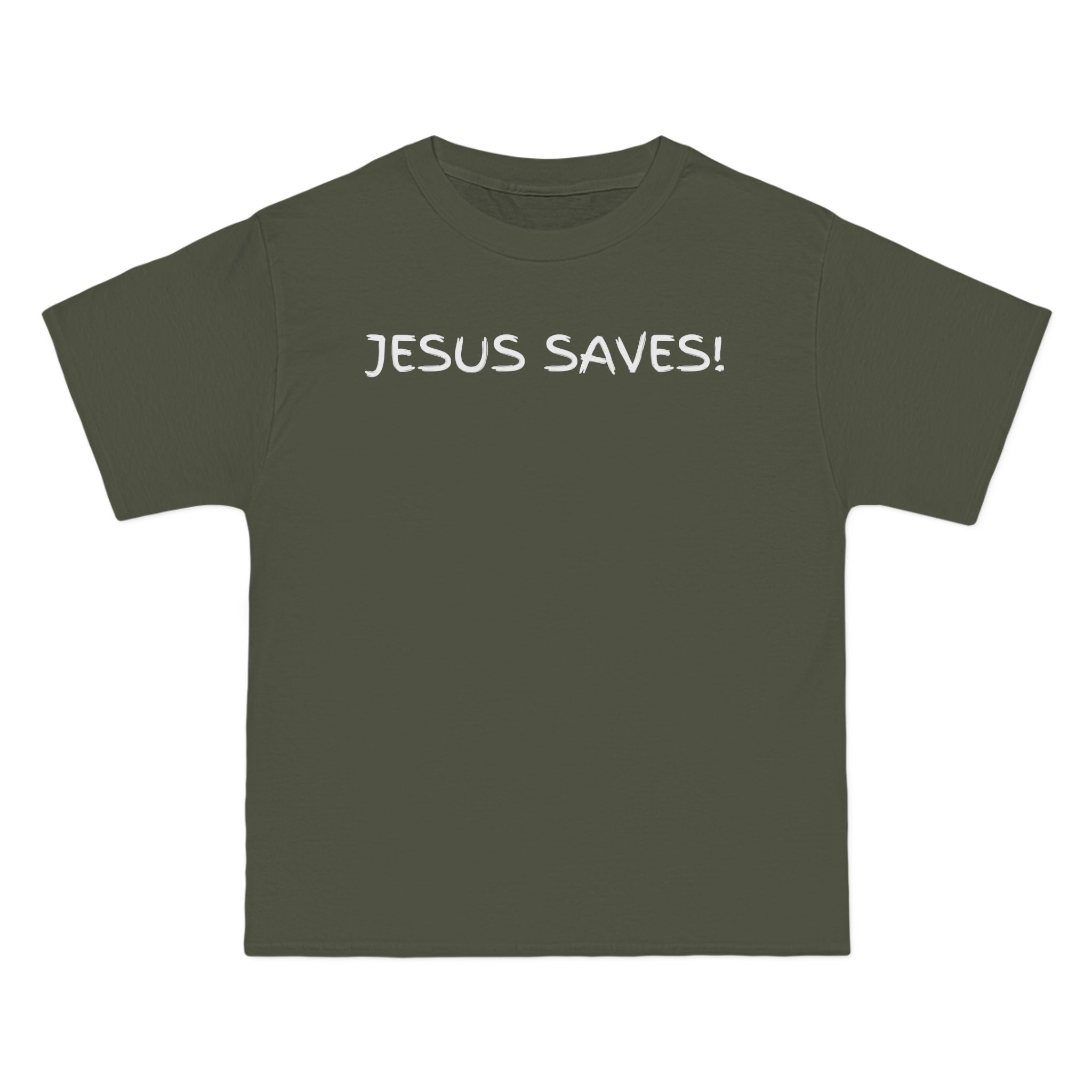 Jesus Saves T-Shirt — Christian Faith Shirt with 'Jesus Saves' Front & Titus 3:5 Back