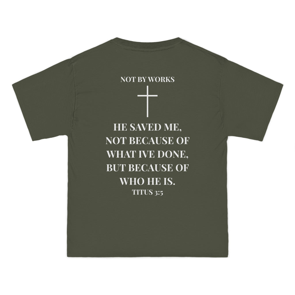 Jesus Saves T-Shirt — Christian Faith Shirt with 'Jesus Saves' Front & Titus 3:5 Back