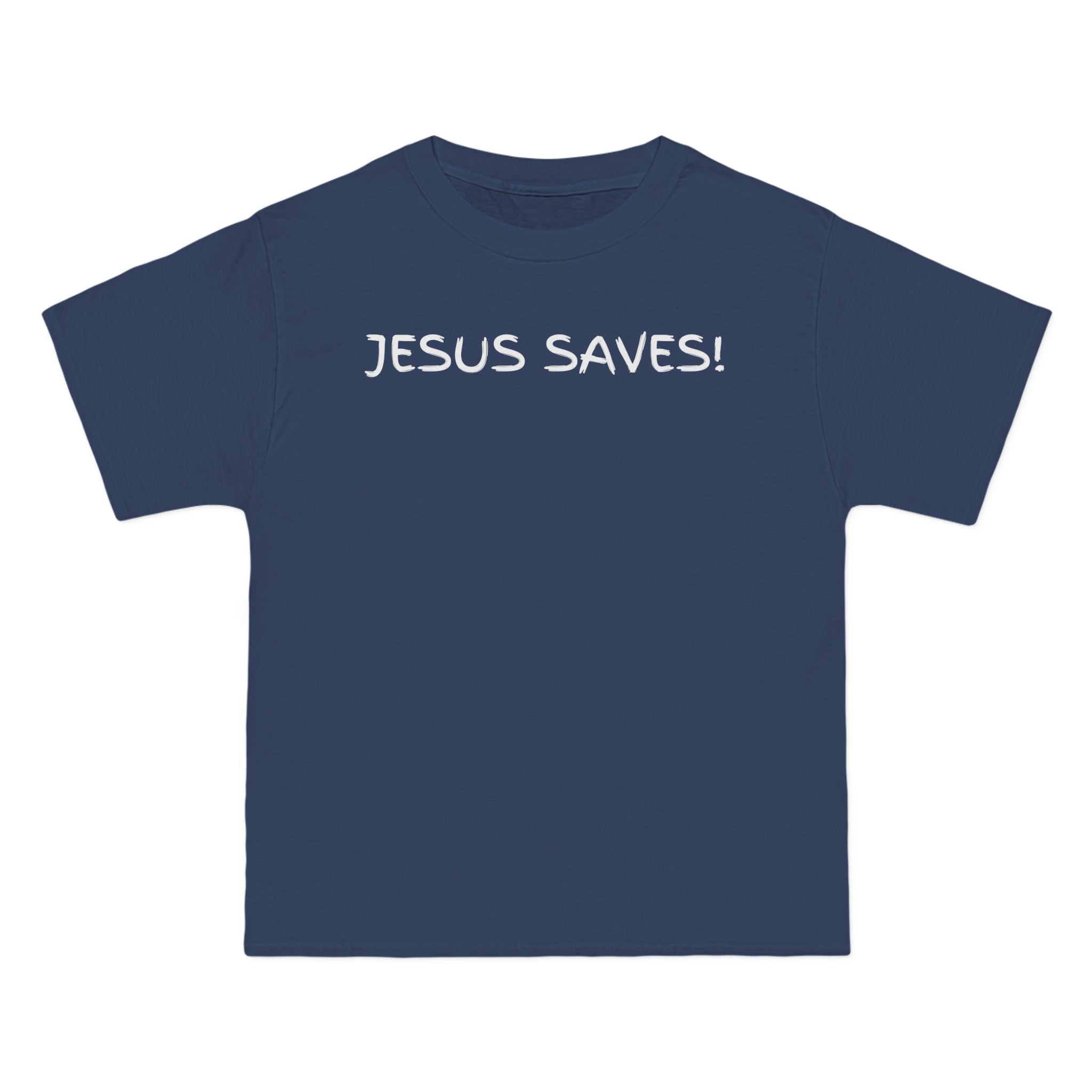 Jesus Saves T-Shirt — Christian Faith Shirt with 'Jesus Saves' Front & Titus 3:5 Back