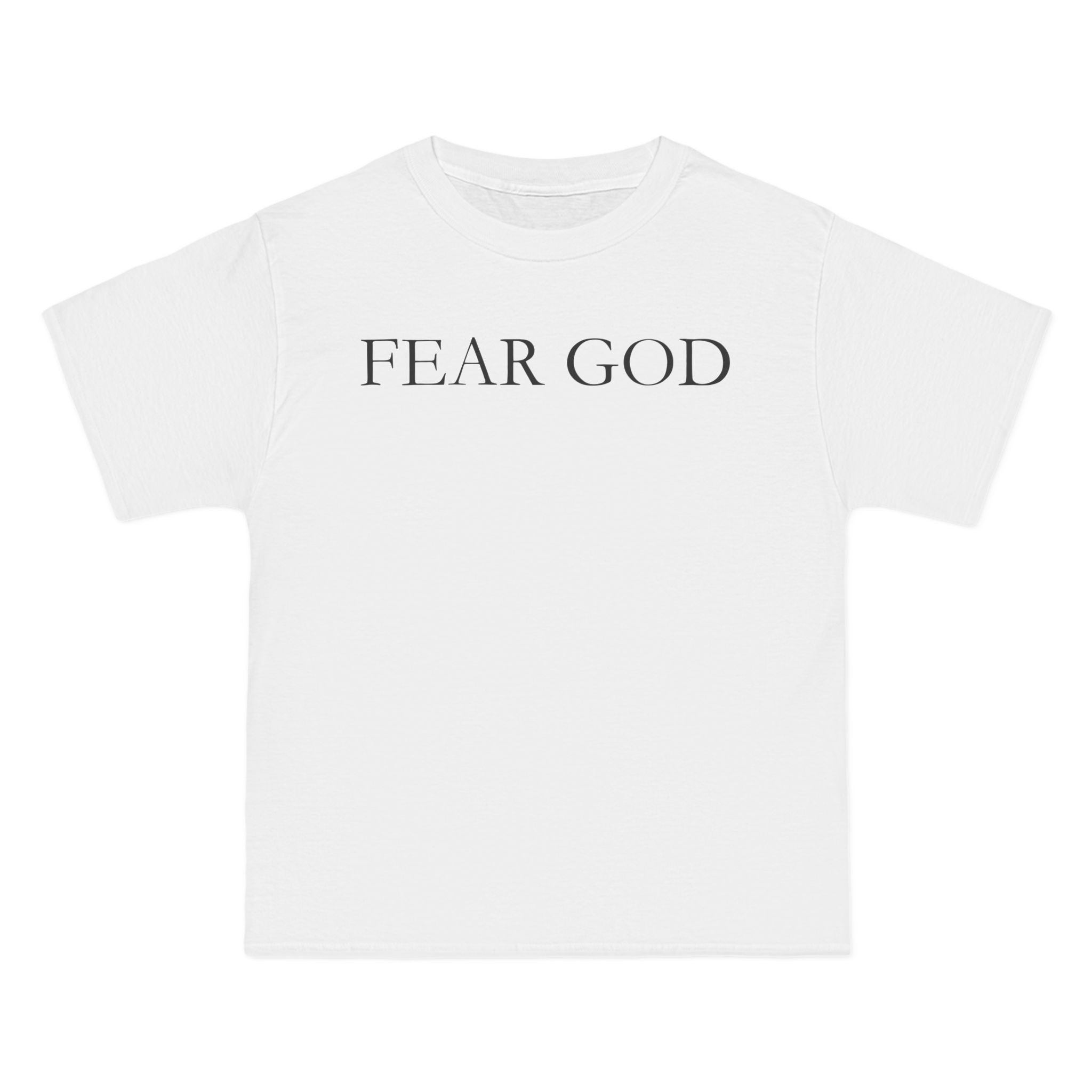 Fear God T-Shirt — Minimal Christian Scripture Tee (Back Verse: "The fear of the Lord is the beginning of wisdom")