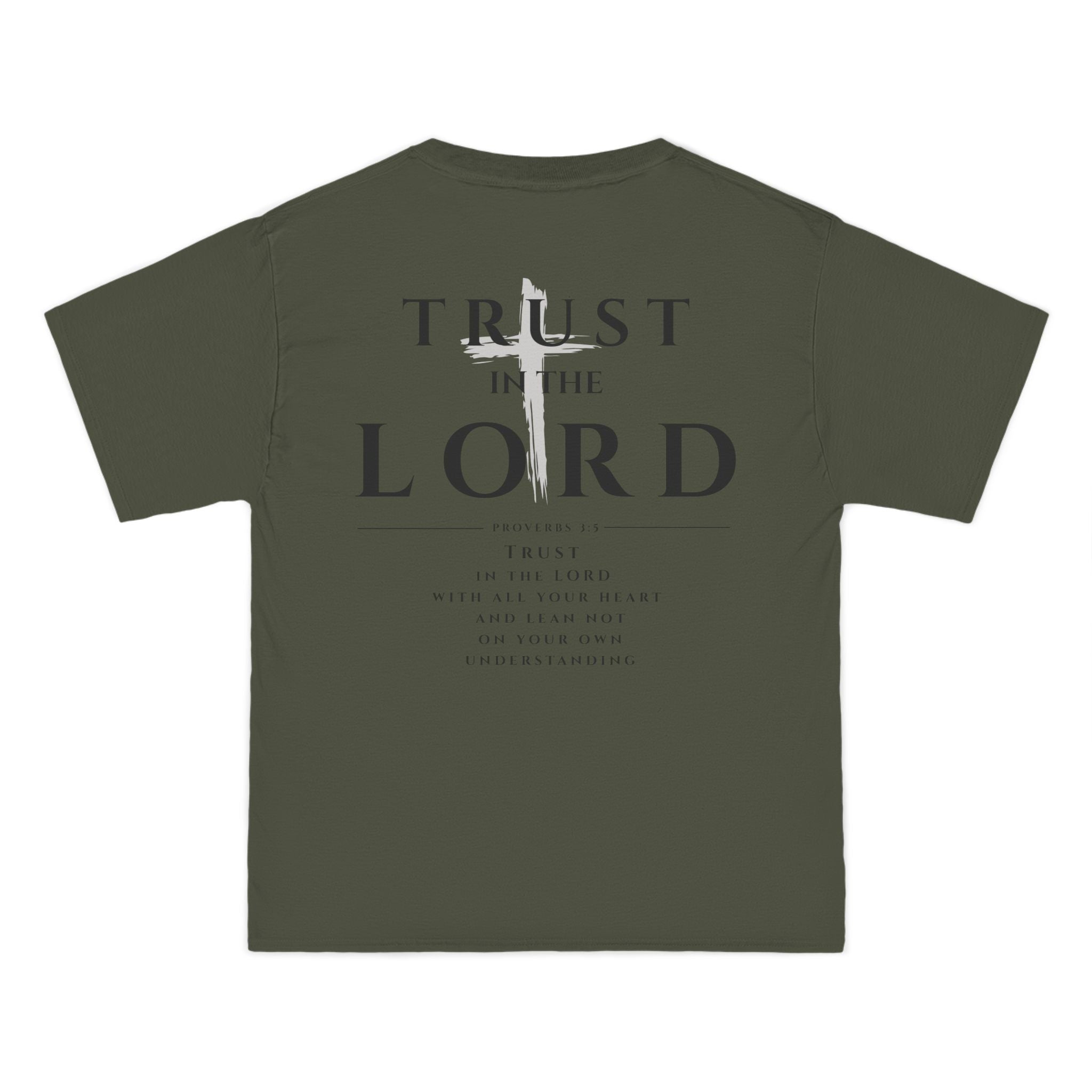 Trust in the Lord T-Shirt — Inspirational Christian Faith Tee with Back Scripture