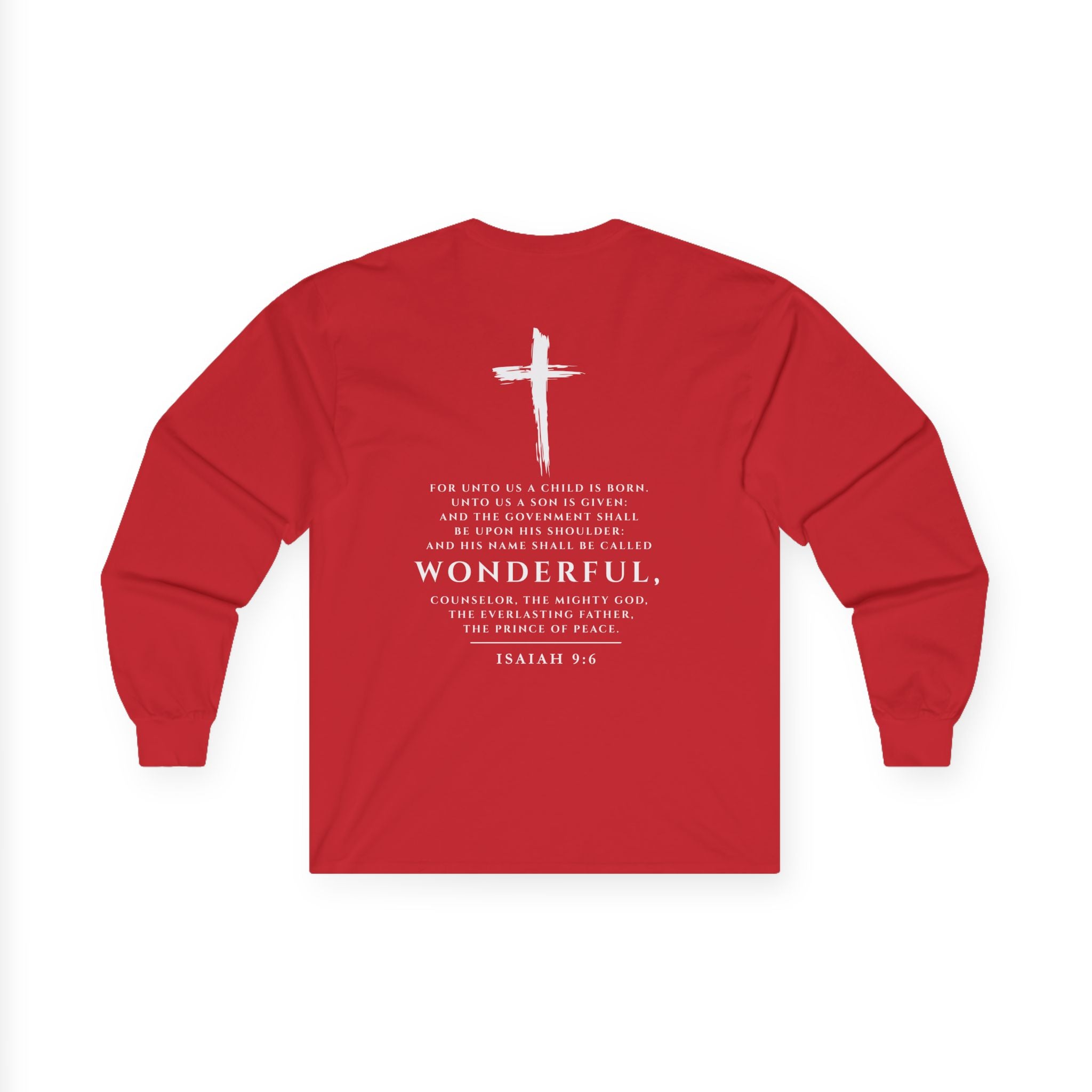 The Messiah Long Sleeve Tee — Christian Isaiah 9:6 Scripture Shirt