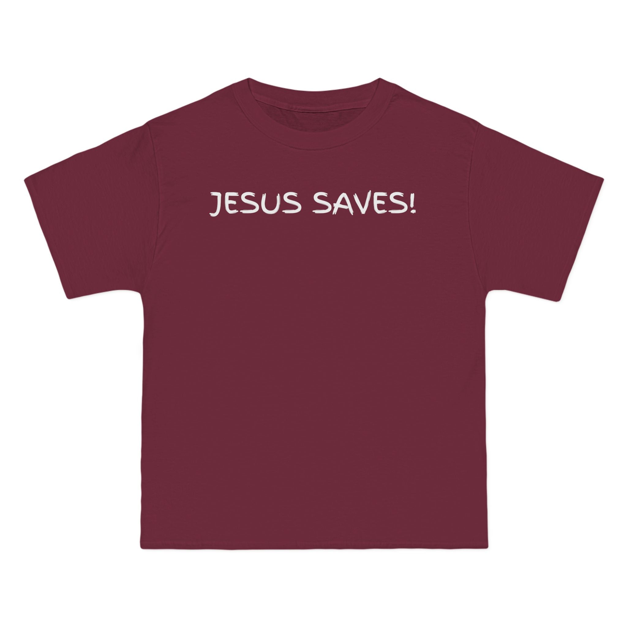 Jesus Saves T-Shirt — Christian Faith Shirt with 'Jesus Saves' Front & Titus 3:5 Back