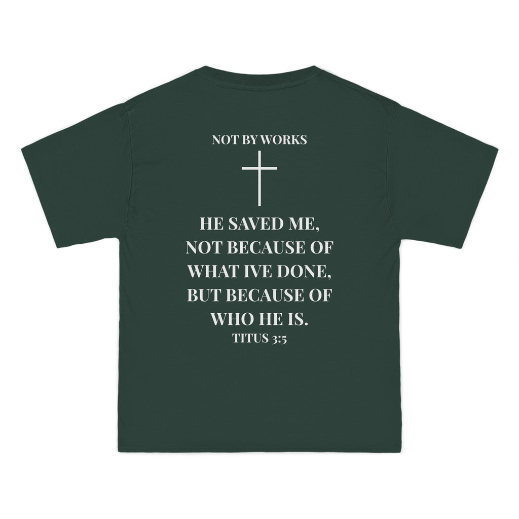 Jesus Saves T-Shirt — Christian Faith Shirt with 'Jesus Saves' Front & Titus 3:5 Back