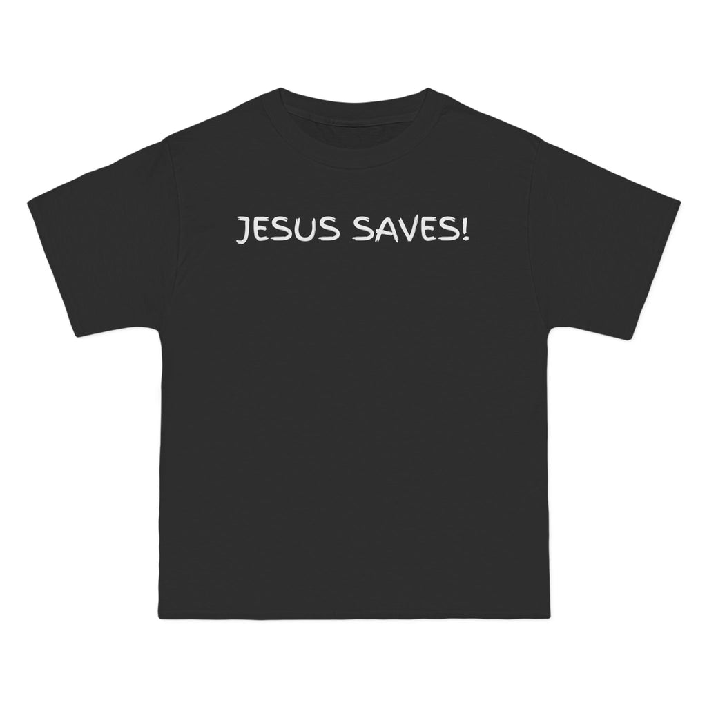 Jesus Saves T-Shirt — Christian Faith Shirt with 'Jesus Saves' Front & Titus 3:5 Back