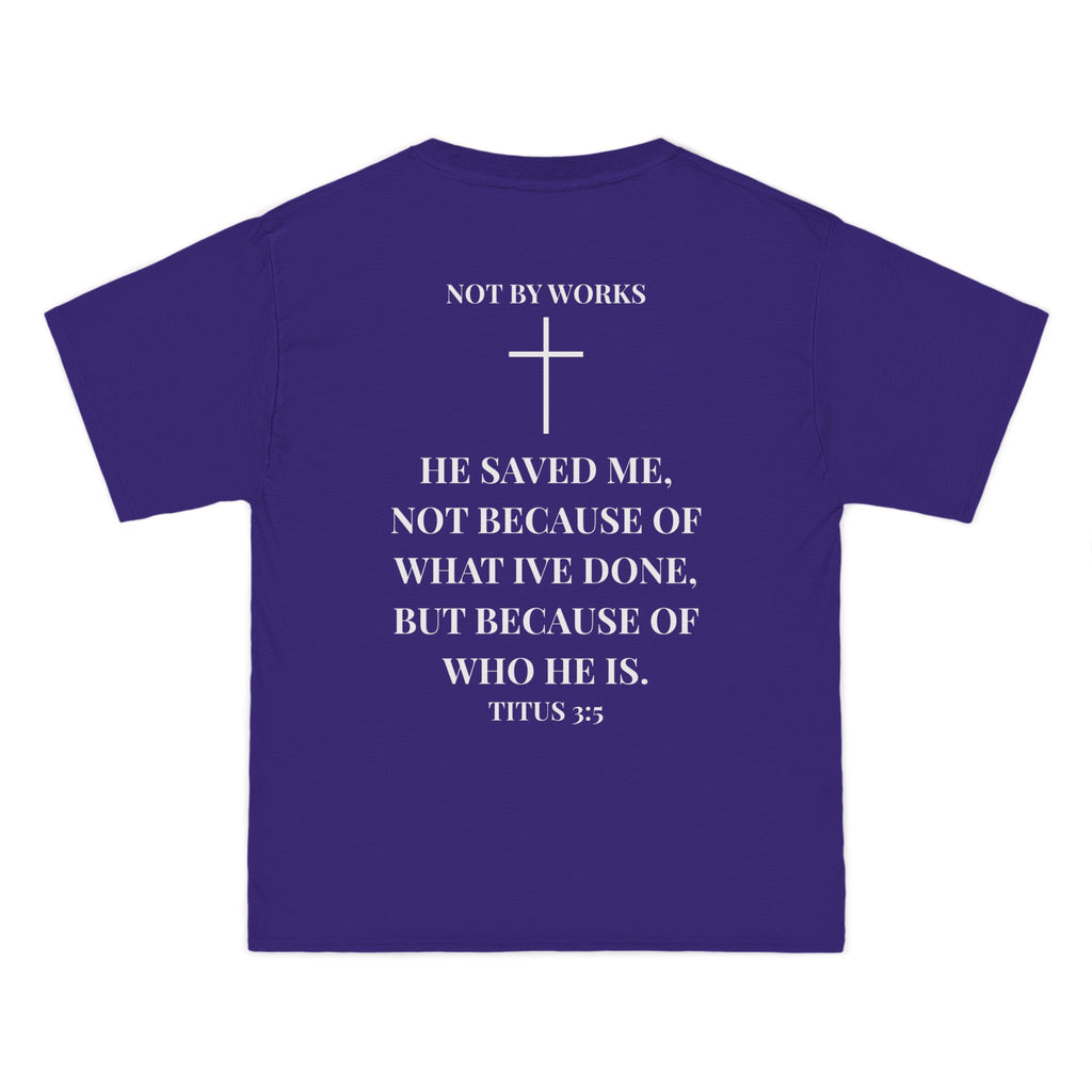 Jesus Saves T-Shirt — Christian Faith Shirt with 'Jesus Saves' Front & Titus 3:5 Back