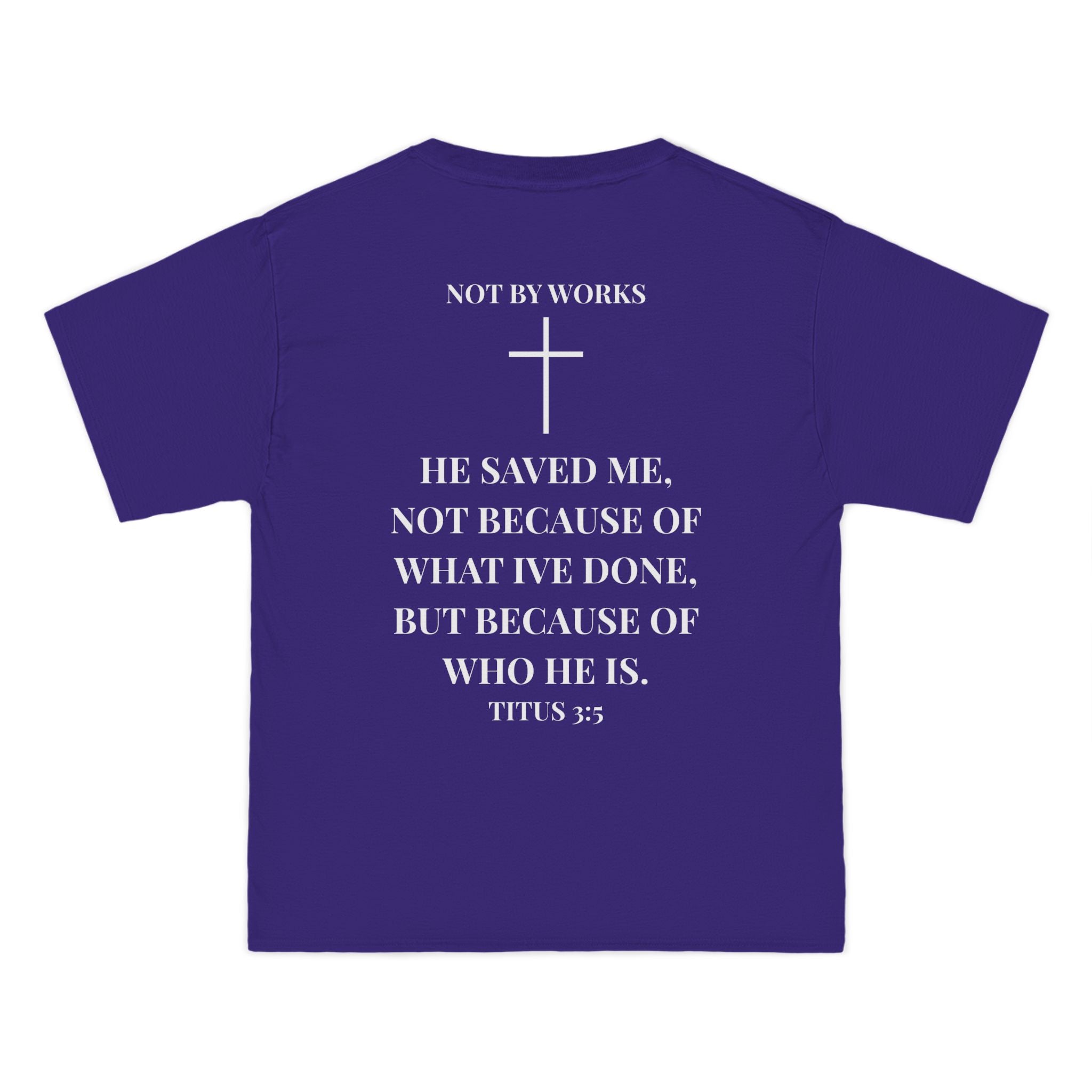 Jesus Saves T-Shirt — Christian Faith Shirt with 'Jesus Saves' Front & Titus 3:5 Back