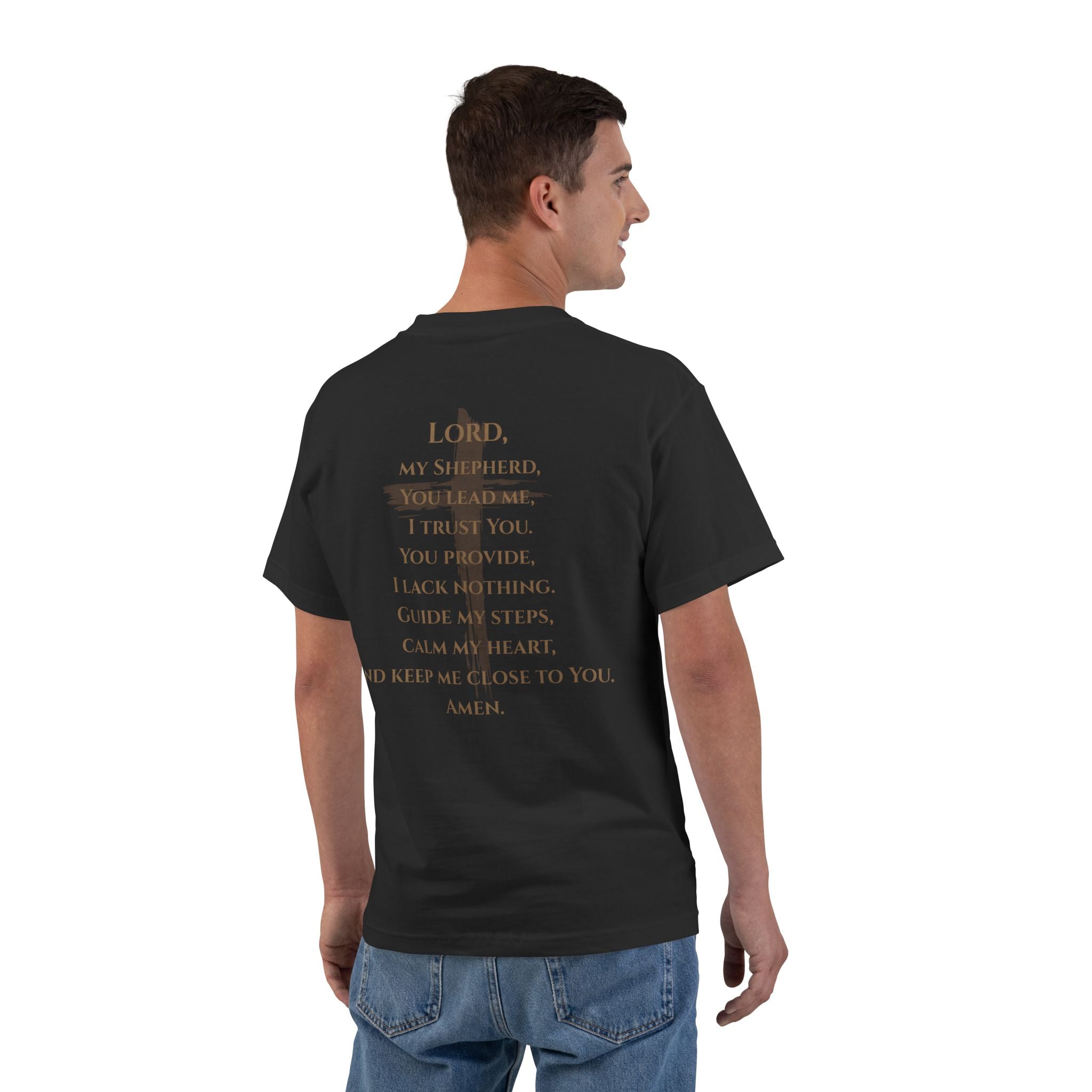 Psalm 23 T-Shirt — Christian Faith Tee with Cross & Psalm Text