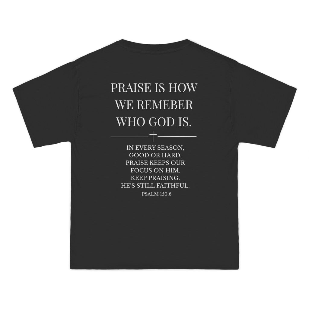 Praise T-Shirt — 'Praise' Front with Faith Verse Back (Christian Inspirational Tee)
