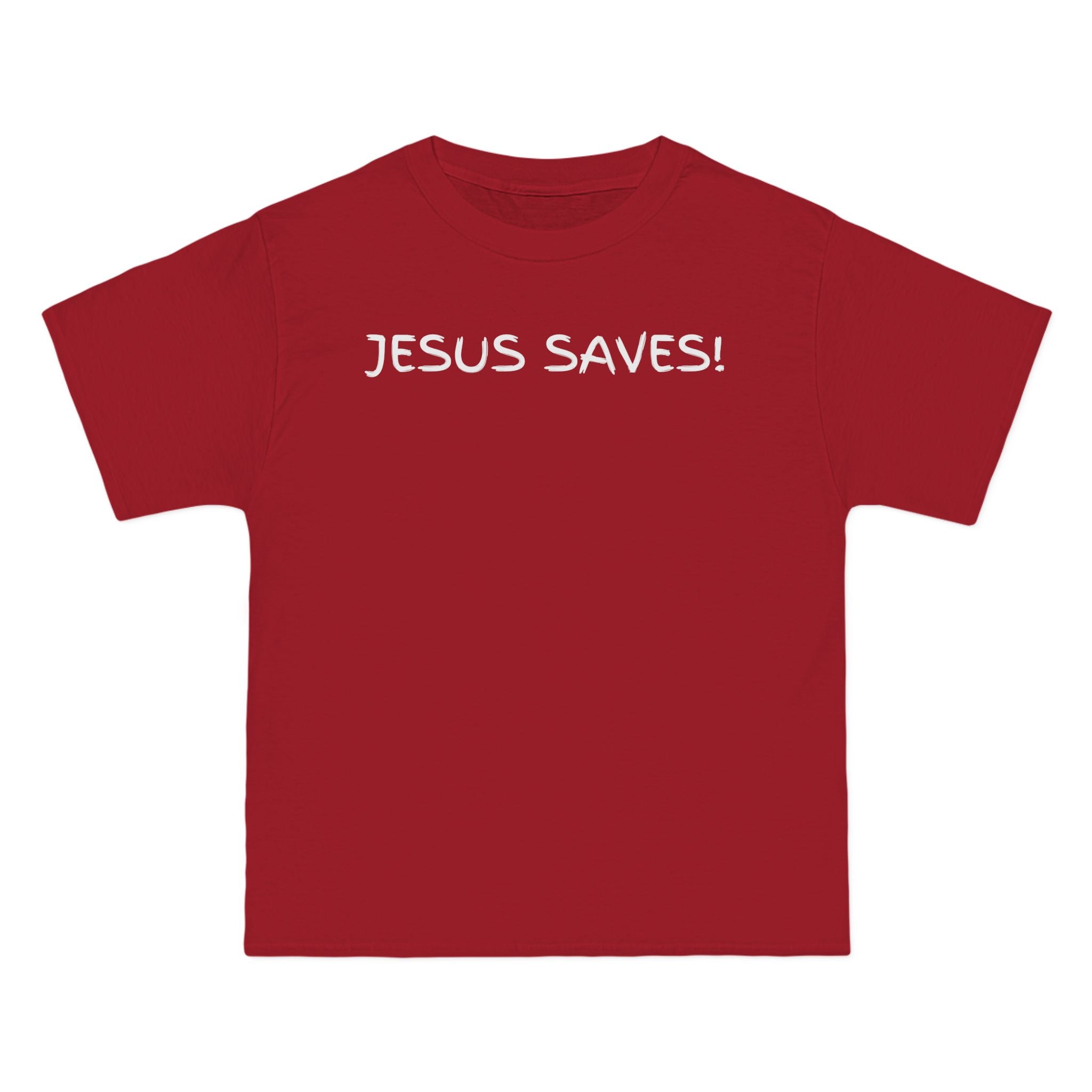 Jesus Saves T-Shirt — Christian Faith Shirt with 'Jesus Saves' Front & Titus 3:5 Back