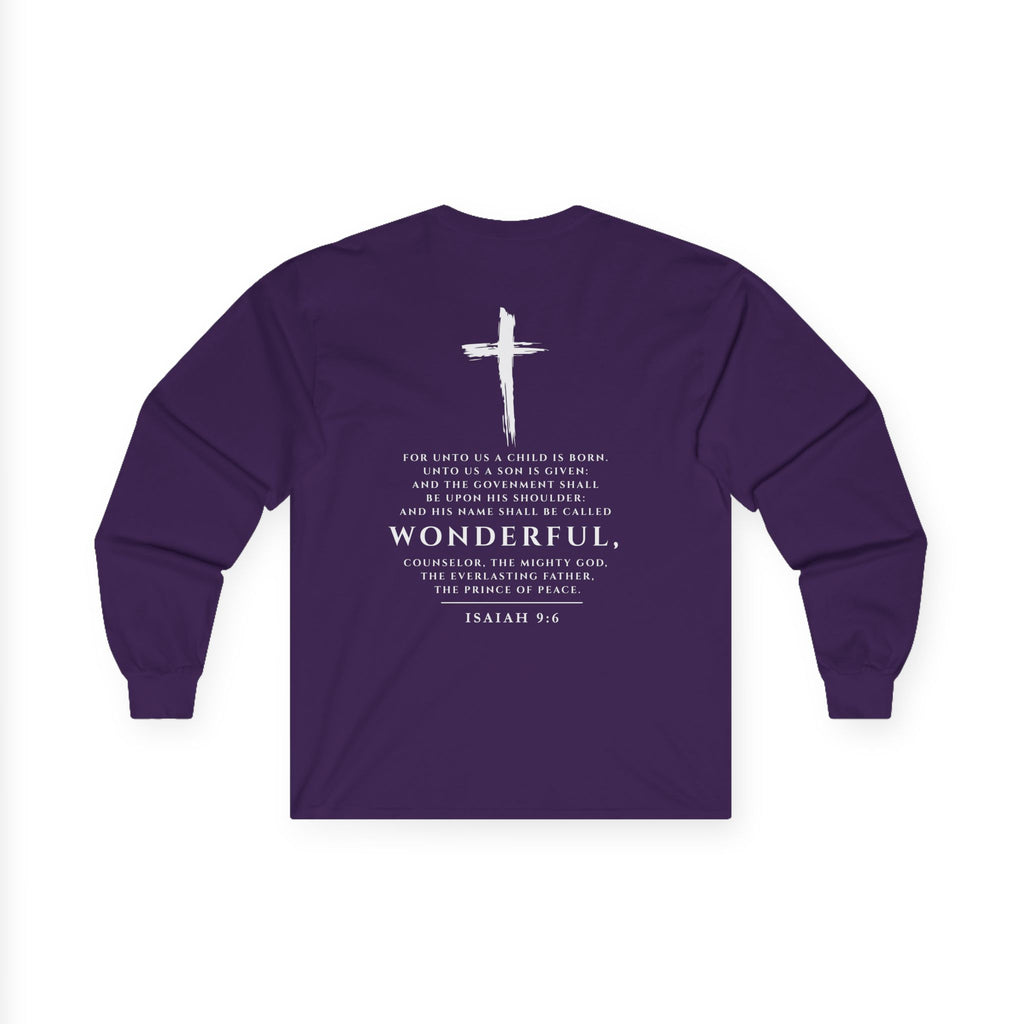 The Messiah Long Sleeve Tee — Christian Isaiah 9:6 Scripture Shirt