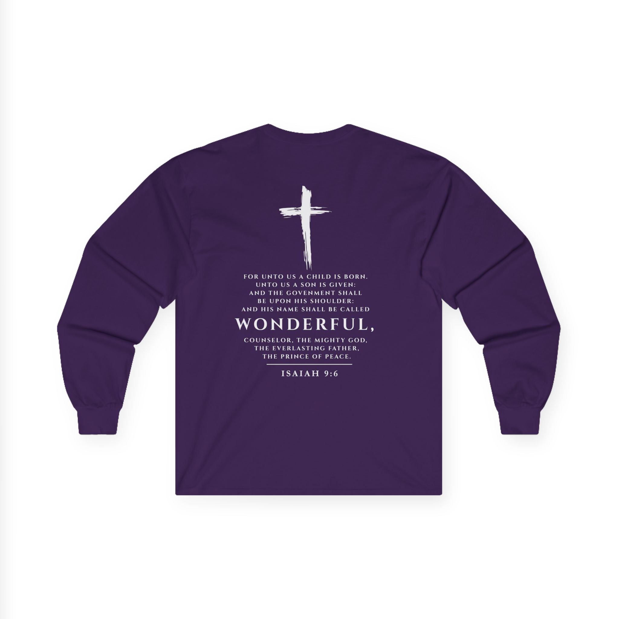 The Messiah Long Sleeve Tee — Christian Isaiah 9:6 Scripture Shirt