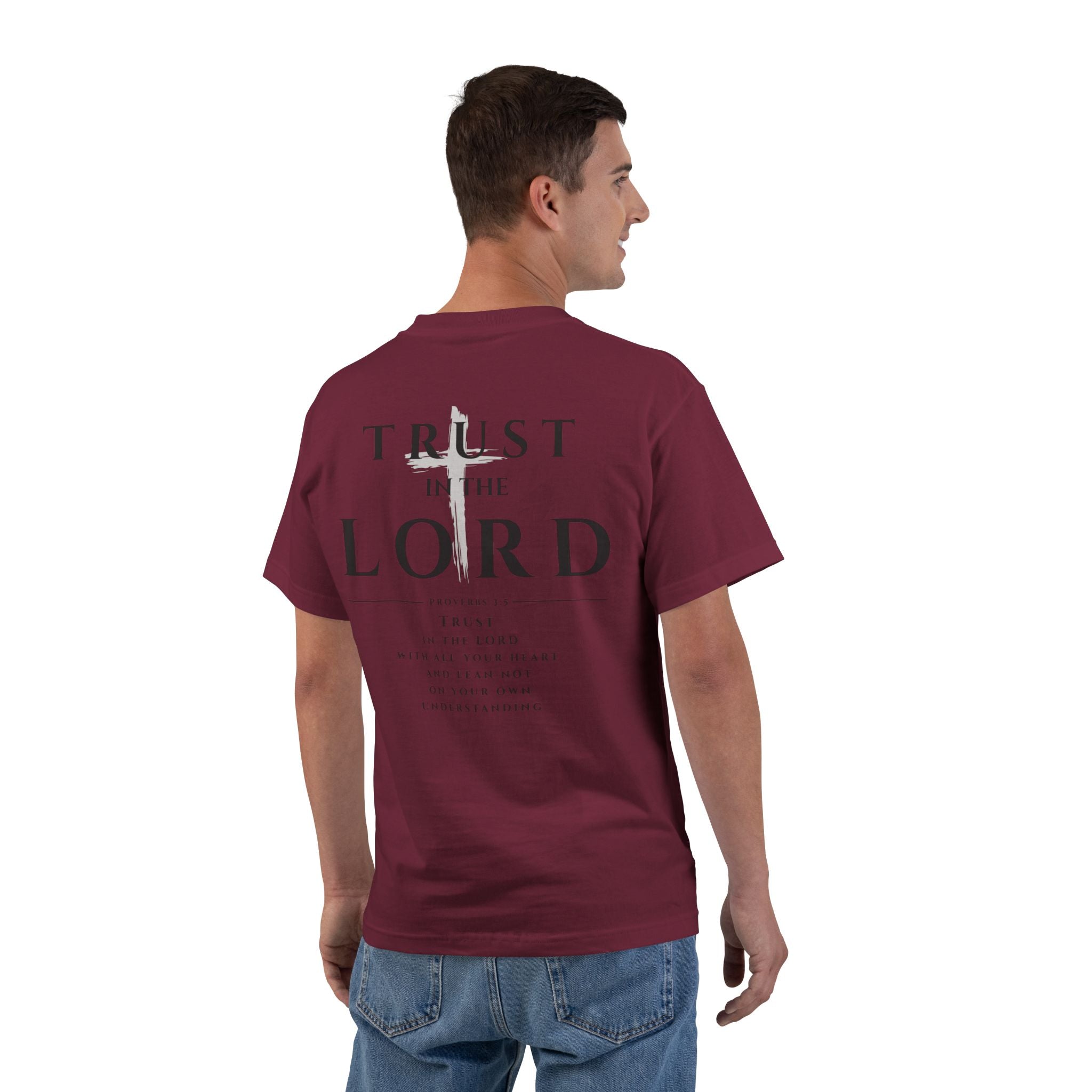 Trust in the Lord T-Shirt — Inspirational Christian Faith Tee with Back Scripture